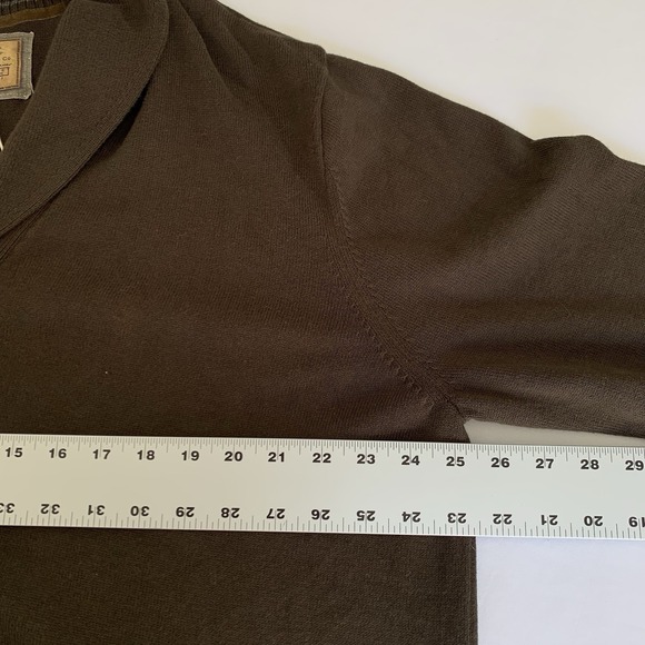 NWT Bass Cardigan Sweater Mens XXL Brown Shawl Button Front Pockets 100% Cotton - Picture 5 of 6